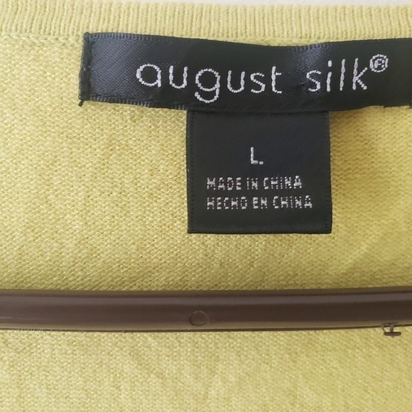 August Silk sleeveless knit cotton style top Mustard/ochre color Siz… - Picture 8 of 11